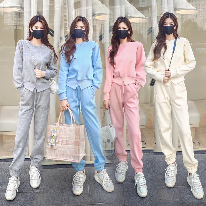 今年流行洋气新款休闲运动套装高级感卫衣卫裤束脚裤两件套时尚风
