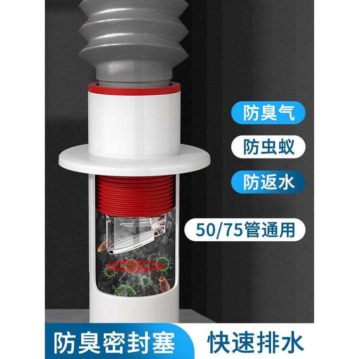 下水道防返臭塞子厨房下水管排水管防臭密封塞洗手盆下水道堵口器