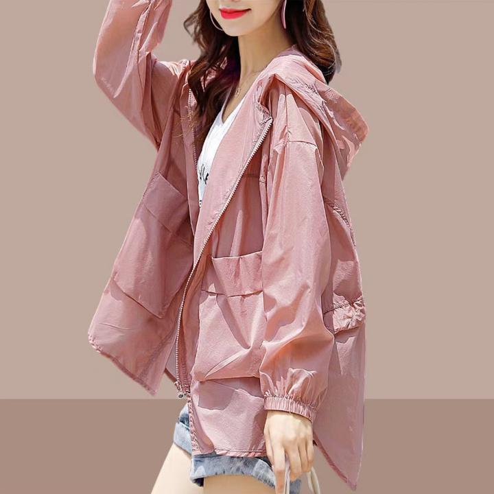 大码户外防晒衣女外穿薄外套时尚洋气外搭开衫骑车百搭冰丝防晒服