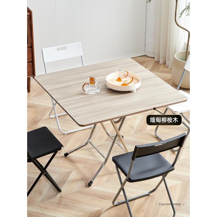 折叠小方桌家用正方形实木大排档吃饭饭桌简约四方麻将桌子餐桌