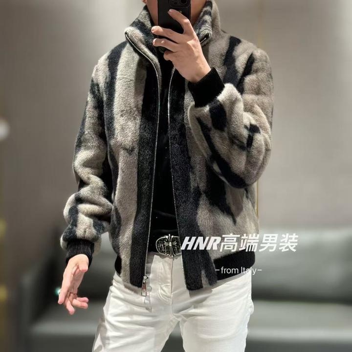 冬季新款男士撞色小众设计感时尚百搭潮流休闲气质夹克1200