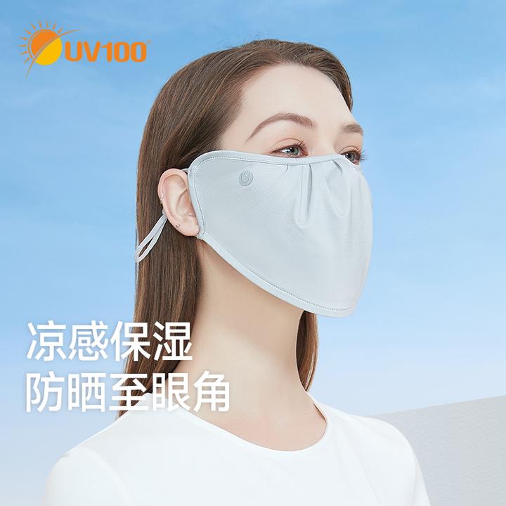 UV100防晒口罩女夏护眼角防紫外线轻薄透气冰丝专业遮阳面罩23505