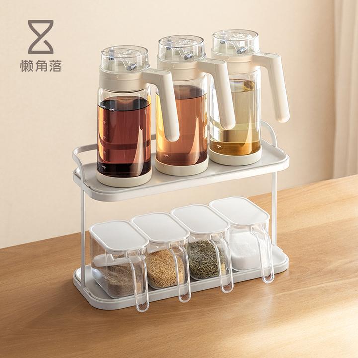 懒角落调料置物架厨房调料架子台面放调味料调味品油壶双层收纳架