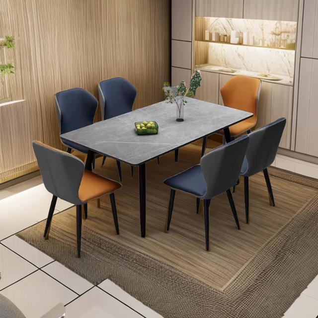 家用岩板餐桌家用4-6人餐桌意式轻奢客厅餐桌 餐厅专用餐桌吃饭桌
