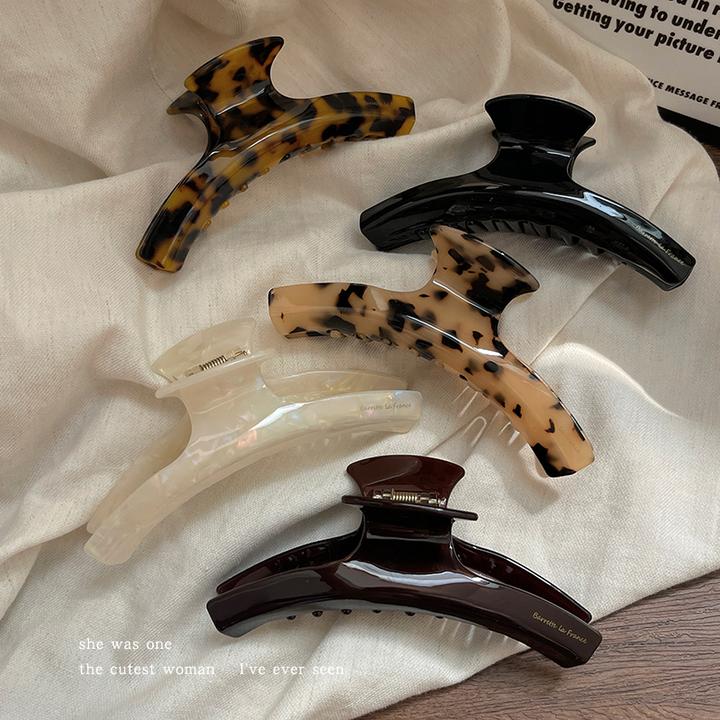 法式醋酸弧形发抓女后脑勺发夹头饰抓夹一字鲨鱼夹发卡发饰头发夹