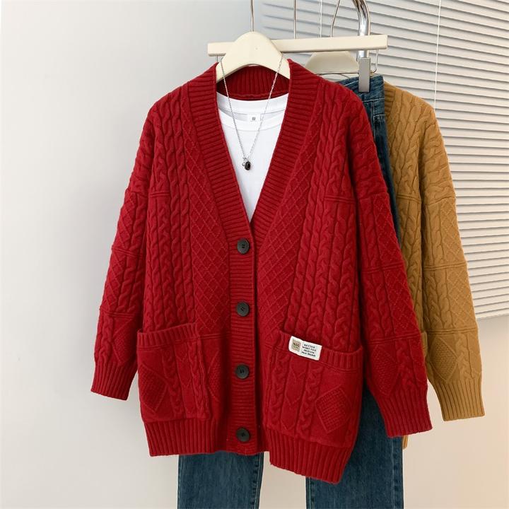 【精品】毛衣针织开衫外套女春秋季年新款外搭高级感洋气加厚时尚上