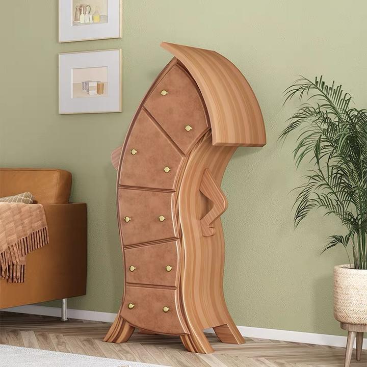 72*40*140美式复古五斗柜叉腰柜储物装饰柜卧室斗柜客厅收纳柜