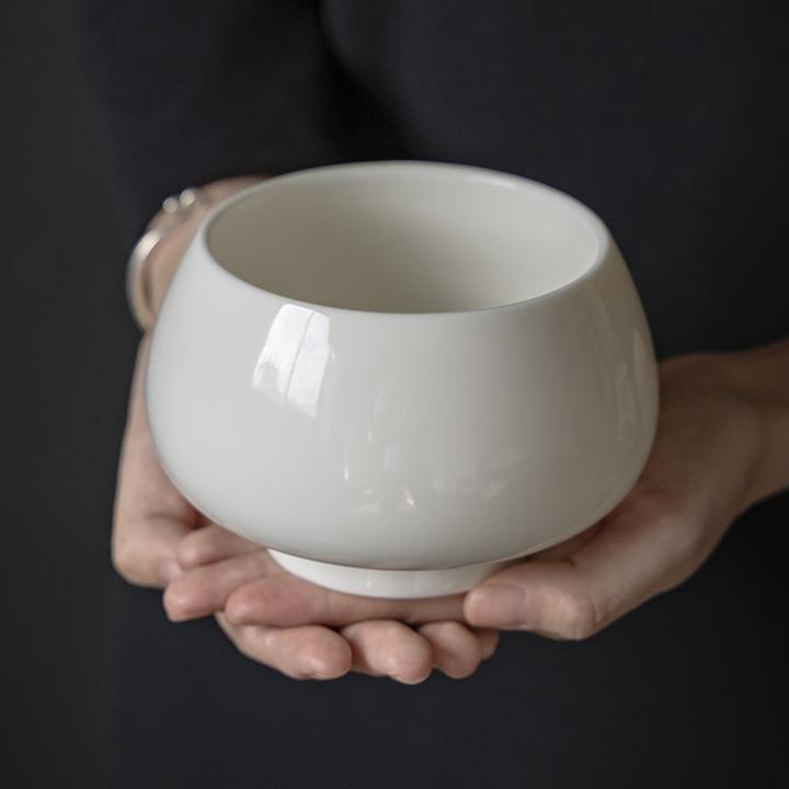 羊脂玉白瓷茶洗杯洗茶渣缸陶瓷家用建水花盆水孟笔洗功夫茶具配件