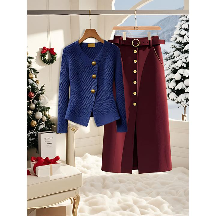 红人上衣高端轻熟洋气独特别致气质轻奢上衣外套半身裙子套装秋冬