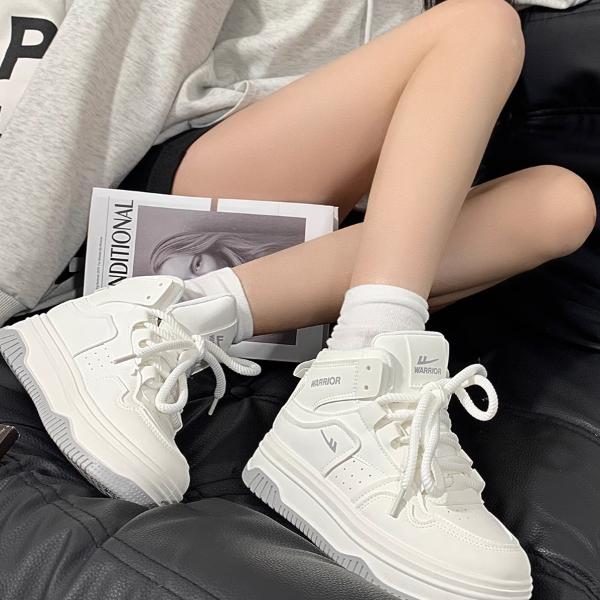 回力爆款厚底高帮小白鞋女2025秋季新款休闲设计百搭潮流板鞋子