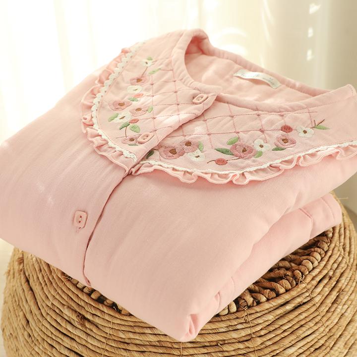 『悠悠梨雨』秋冬三层加厚夹棉月子服保暖防风孕产妇睡衣纯棉家居服