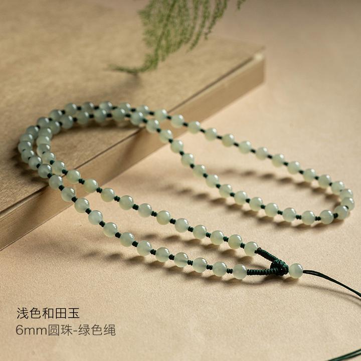 项链挂绳和田玉玉佩玉坠挂绳子吊坠挂绳男女玉珠链子手工珠链配绳