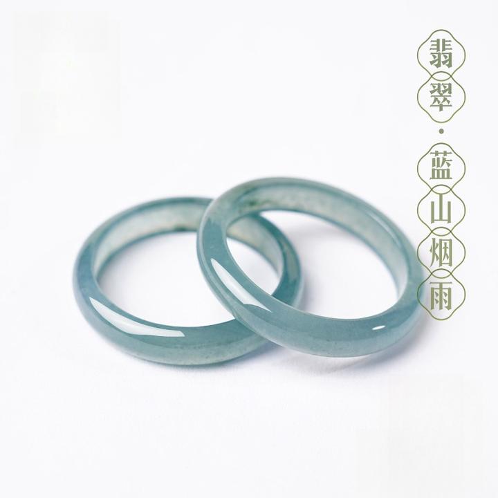 保真正品翡翠戒指素圈女士天然玉石冰种食指戒男款对戒生日礼物