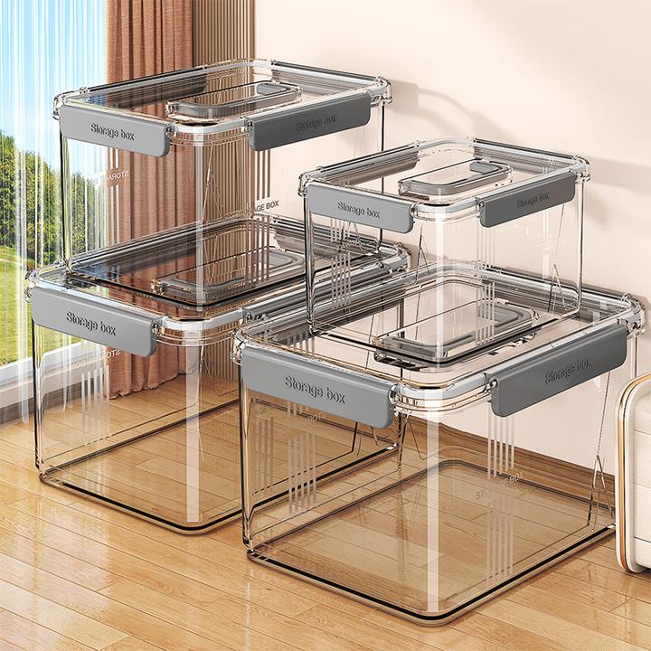 锦绣百年透明收纳箱大容量家用药箱学生书籍整理箱课本储物盒置物