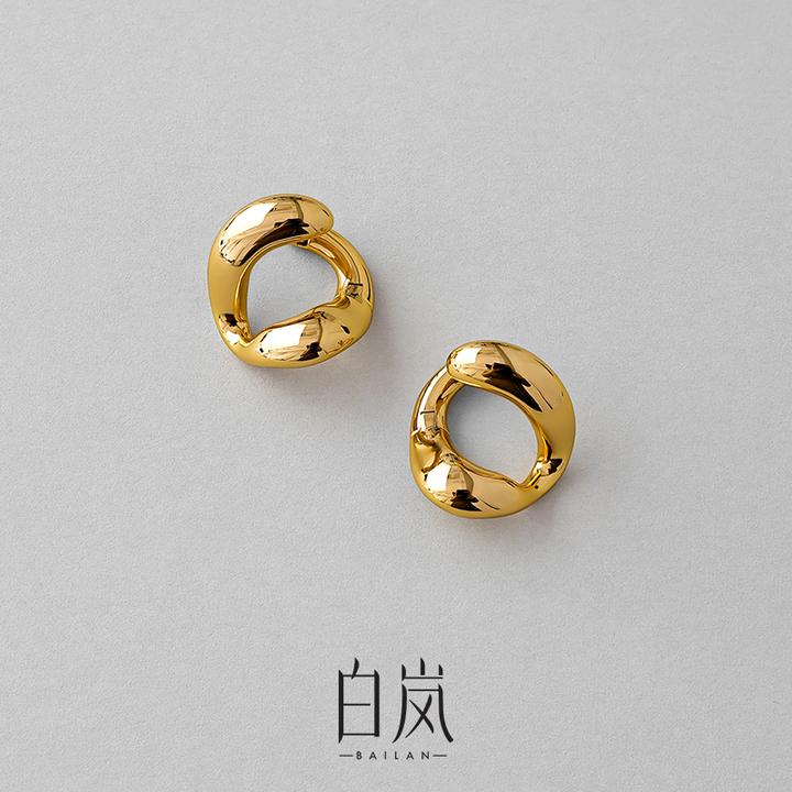 925银耳饰 白岚和合耳钉女轻奢小众设计感2025年新款气质ED4167