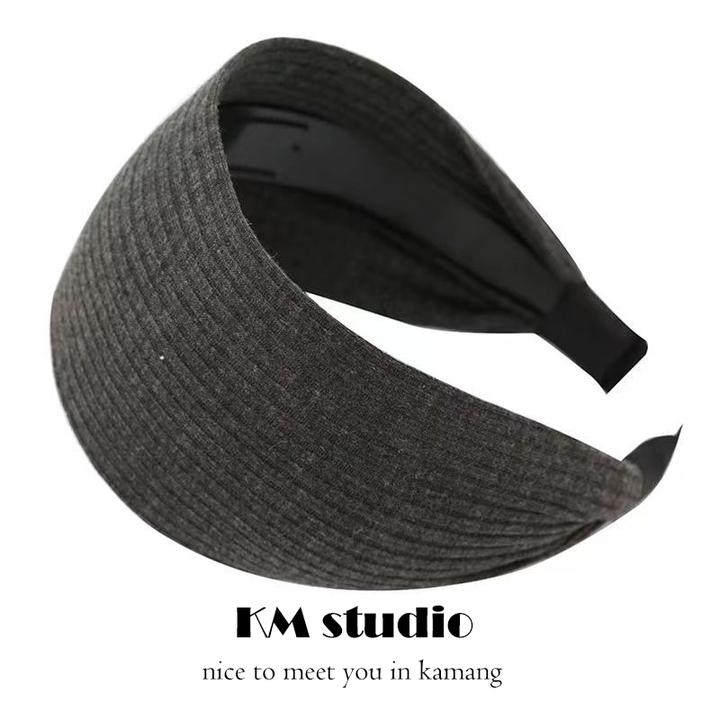卡忙studio 宽边针织发箍女高颅顶运动坑条发带韩系简约百搭头饰
