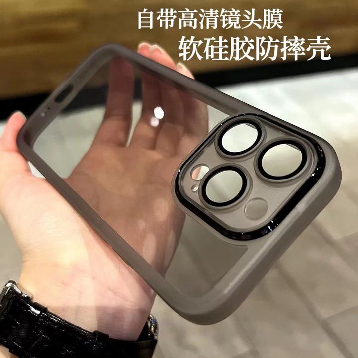 适用于苹果/华为自带高清镜头膜软硅胶防摔iPhone14promax手机壳