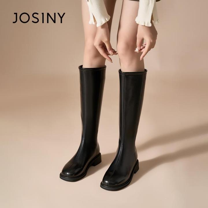 卓诗尼女鞋长靴2025年秋款不过膝长筒靴冬季女款线下专柜商场同款