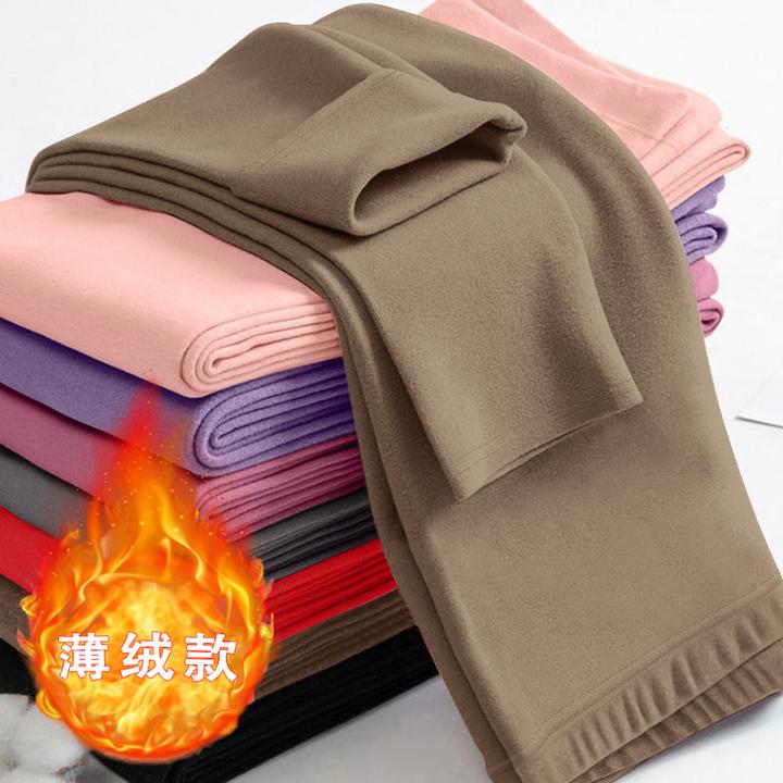 双面德绒内发热保暖裤女秋冬季大码加绒保暖打底裤修身显瘦秋裤女