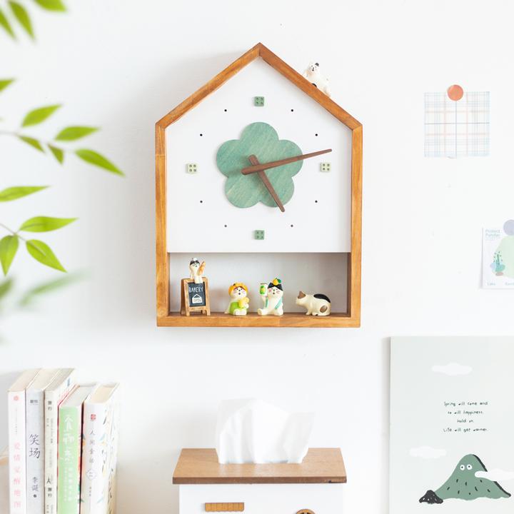 阿楹 日系高级设计感挂钟表客厅墙网红法式奶油风儿童时钟摆放式