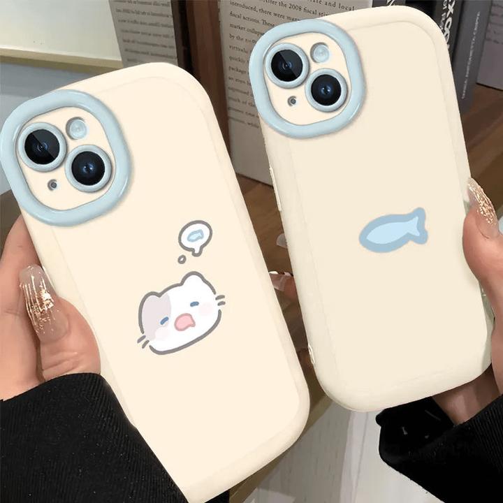 小猫小鱼适用苹果16PRO手机壳iPhone15Promax卡通14/13防摔12/11