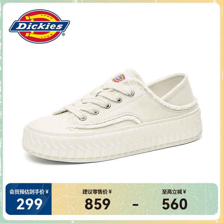 Dickies2024秋季新款一脚蹬低帮帆布鞋防滑学生休闲懒人运动鞋