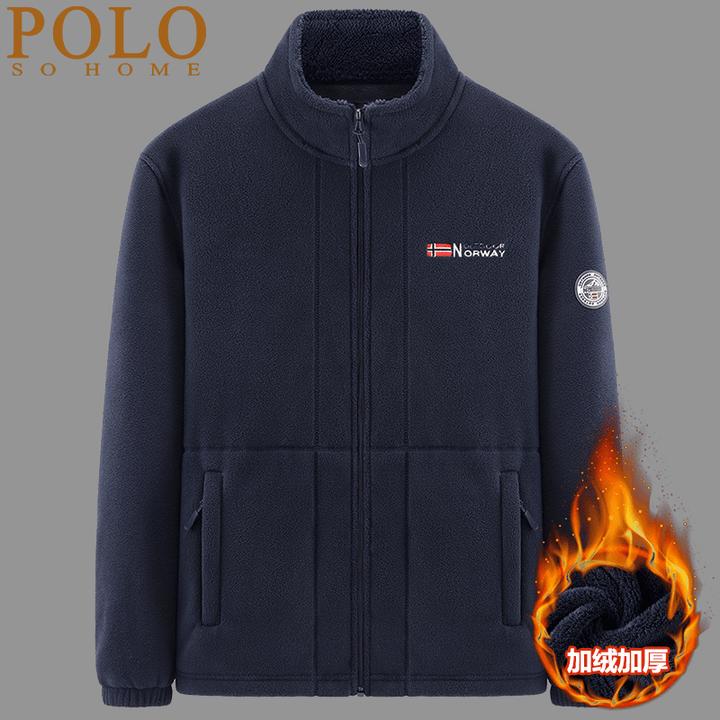保罗抓绒衣男款高端内胆冬季户外宽松大码双面摇粒绒加绒加厚外套