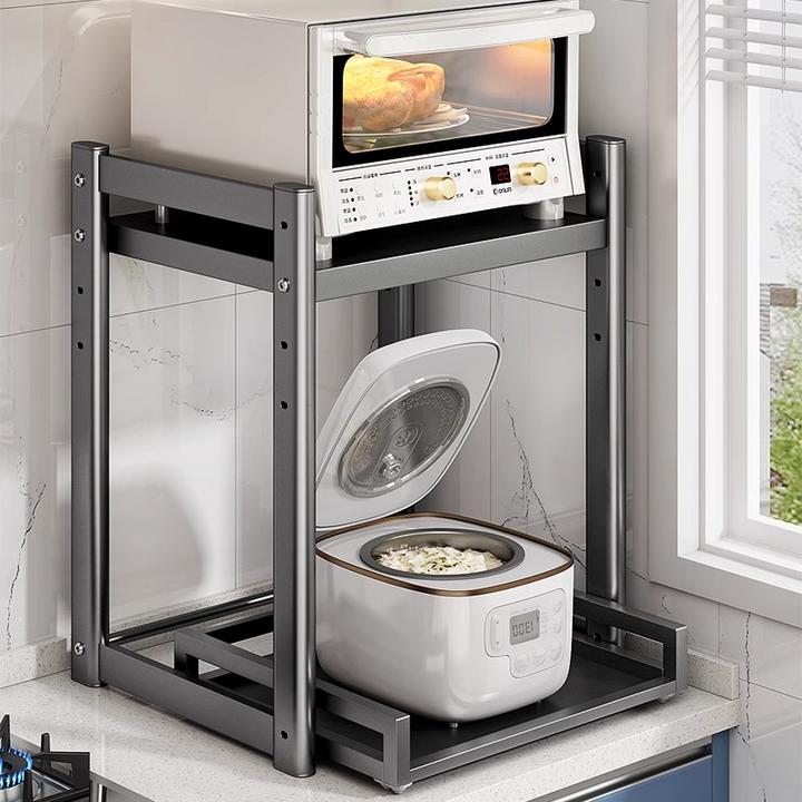 微波炉置物架厨房台面多功能桌面分层空气炸锅电饭煲收纳架子