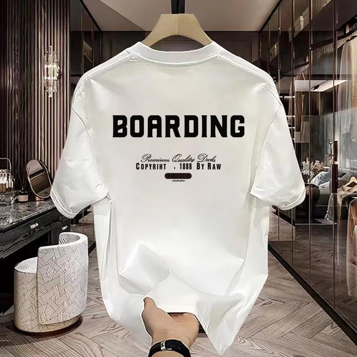 2025短袖t恤男夏季印花宽松透气百搭上衣ins潮流休闲圆领纯棉T恤