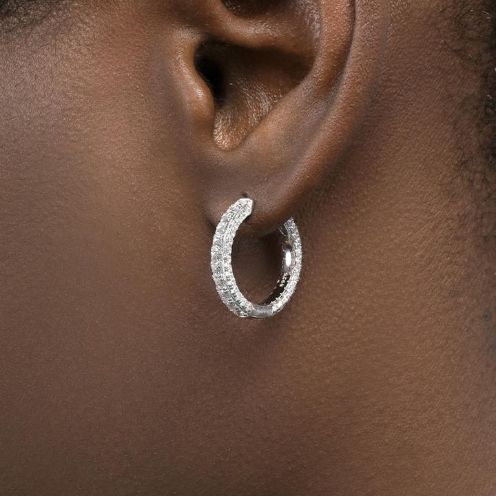 GRGR 925银合成锆石耳饰 王嘉尔同款耳环男嘻哈个性百搭满钻耳圈