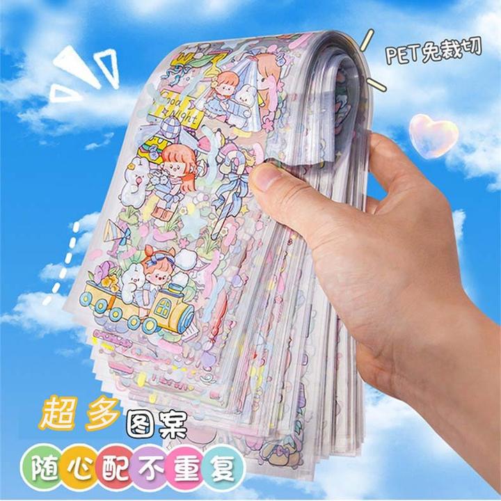 贴纸手账贴纸咕卡少女孩子高颜值小学生贴画儿童手帐diy装饰品