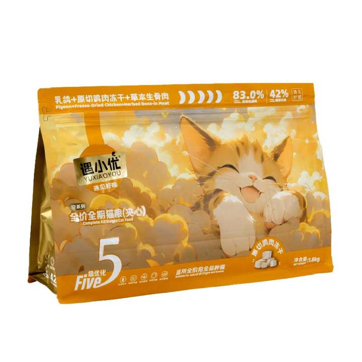 【1包体验】猫粮鲜鸽肉鱼肉兔肉乌鸡夹心冻干鲜肉猫粮全价长肉发腮