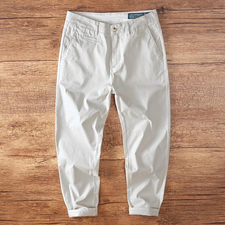 娜罗普西男士时尚休闲裤裤子潮流百搭韩版宽松百搭按摩牛仔裤亚麻