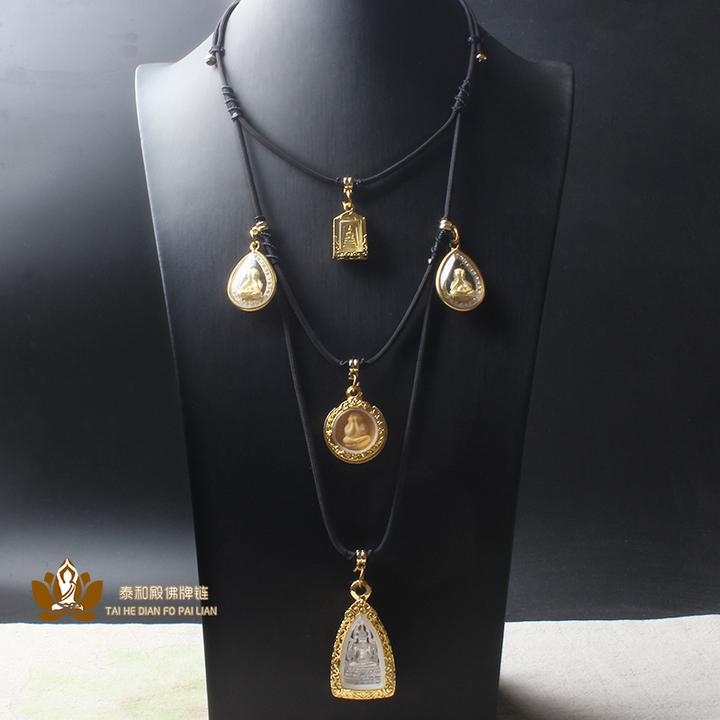 铜合金布艺项链 泰伽气质佛牌链手工吊坠绳五挂七挂九挂多尊长款