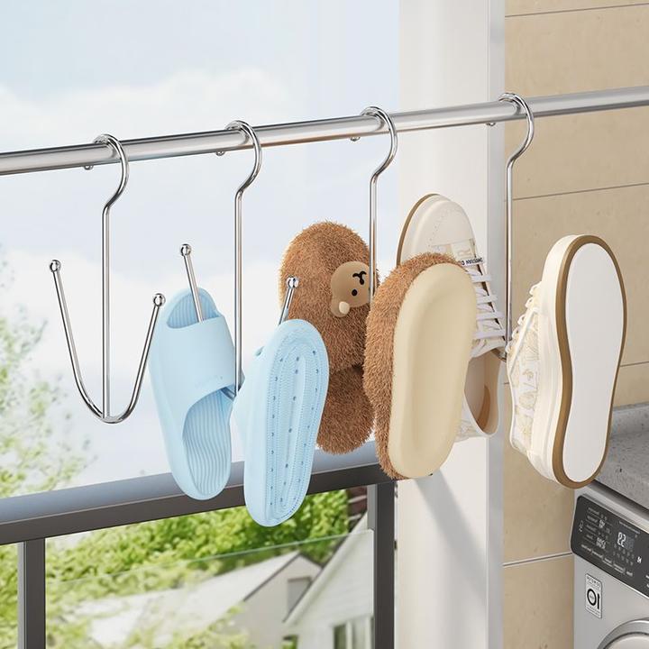 加粗晾鞋鞋架不锈钢家用挂鞋阳台挂钩晾衣架晾鞋架实心不锈钢特厚