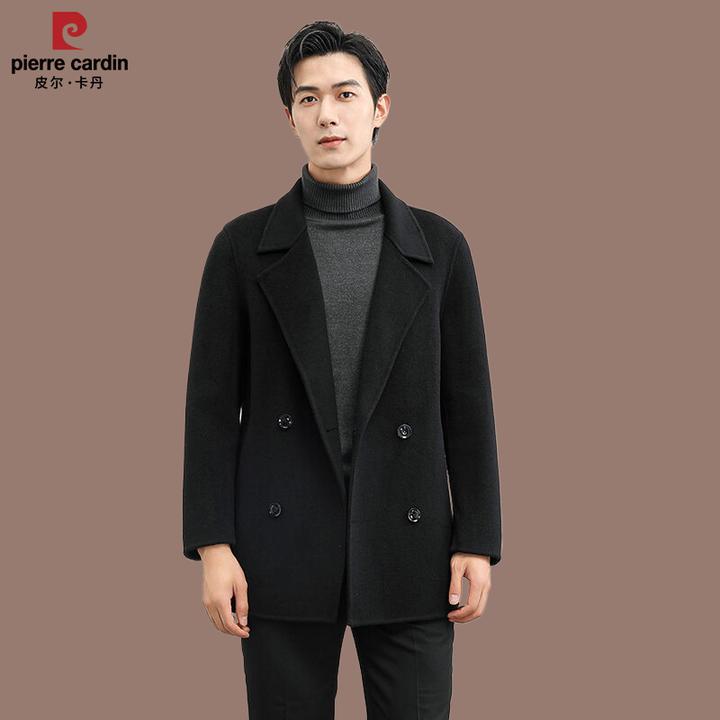 皮尔卡丹国际大牌冬季男士新款时尚潮流轻奢双面呢高档保暖外套男