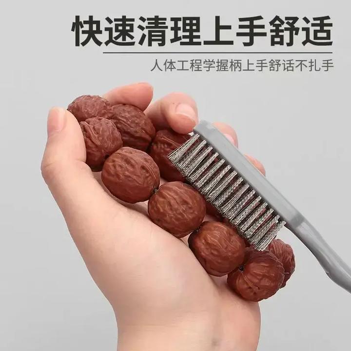 打底专用不掉色钢丝刷锈钢细不掉色金刚菩提清理刷文玩小钢丝刷