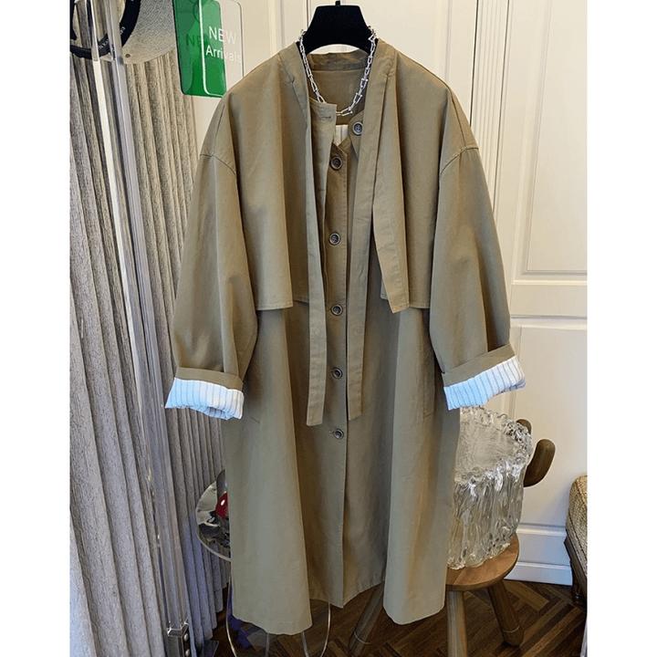 高级感气质英伦斗篷式中长款风衣外套女今年流行宽松2024秋装新款