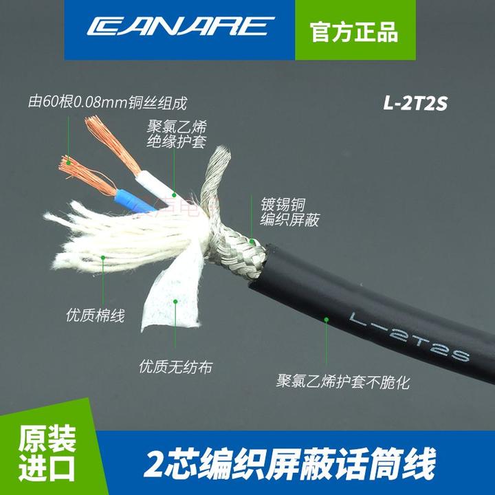 日本进口Canare/佳耐美L-2T2S两芯编织话筒线麦克风音频信号线AV