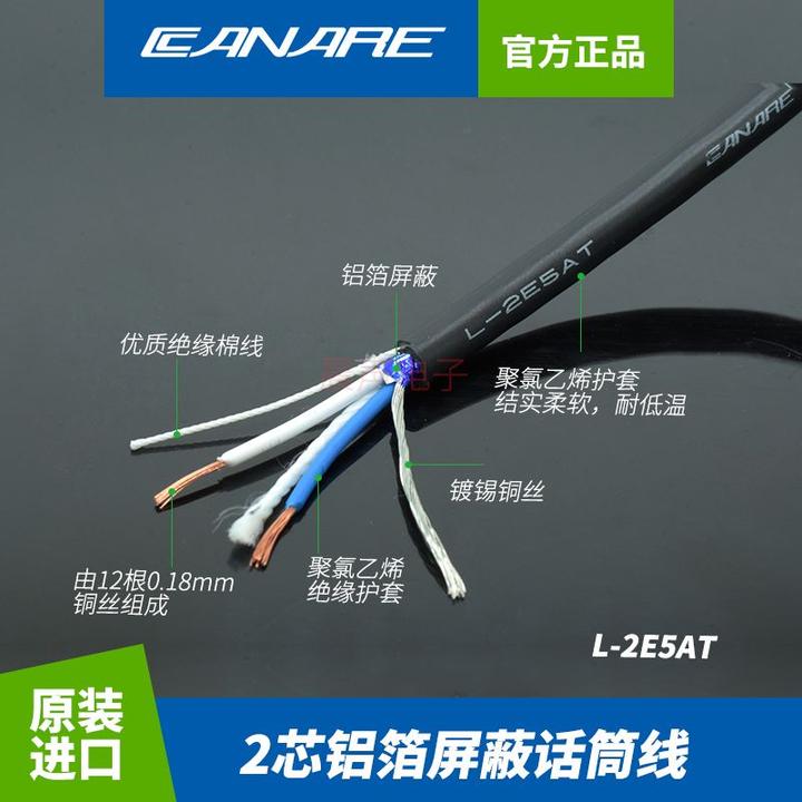 Canare/佳耐美L-2E5AT两芯音频线单信道话筒线护套抗拉音频信号线