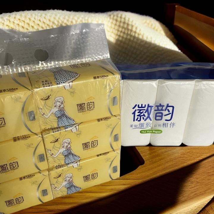 徽韵卷纸加大加厚吸水干湿两用抽取式原木家用七夕七夕洗脸巾