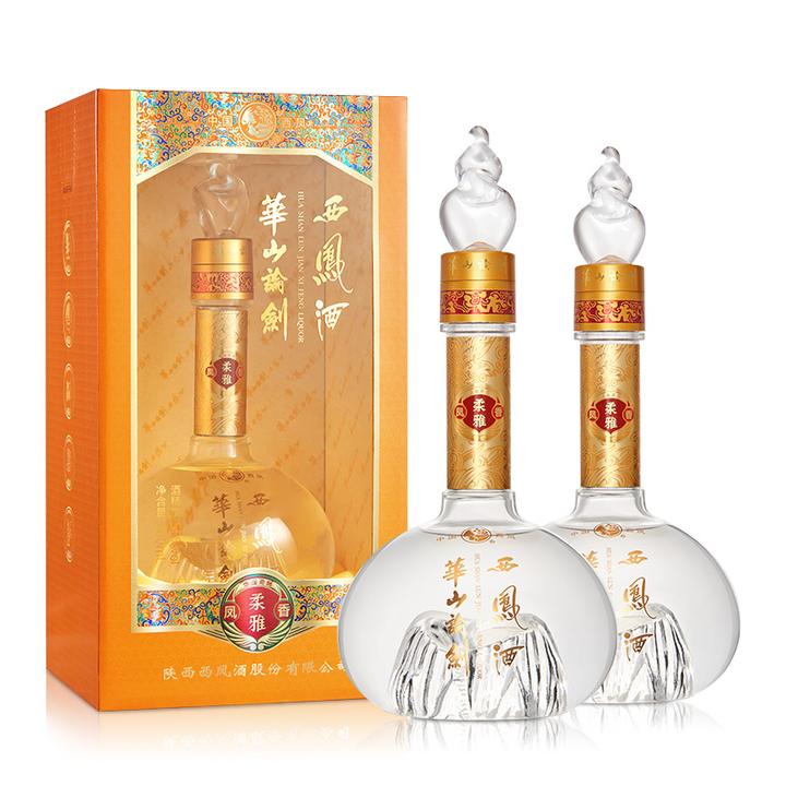 西凤华山论剑柔雅橙 凤香型纯粮食白酒52度500ml*2瓶