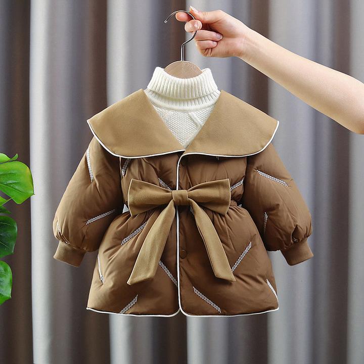 女童棉服宝宝2024洋气加厚韩版冬季新款棉袄冬装棉衣外套翻领袄子