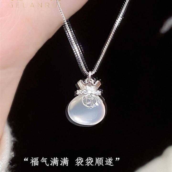 坠链均足银 999纯银福袋项链女款轻奢小众精致送女朋友生日礼物