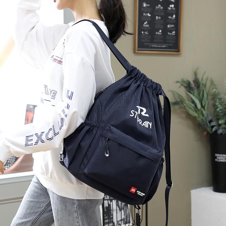 出游双肩包学生休闲书包时尚百搭束口背包便携韩版多功能双肩背包