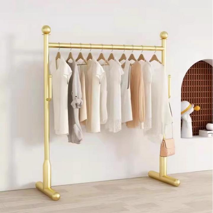 简约落地卧室简易晾衣架酒店房间落地式凉衣杆家用阳台晾晒衣服架