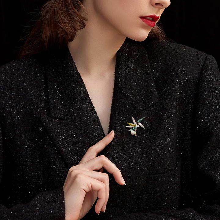 合金胸针 平安竹胸针女款胸花2025新款别针配饰高级感礼物送长辈