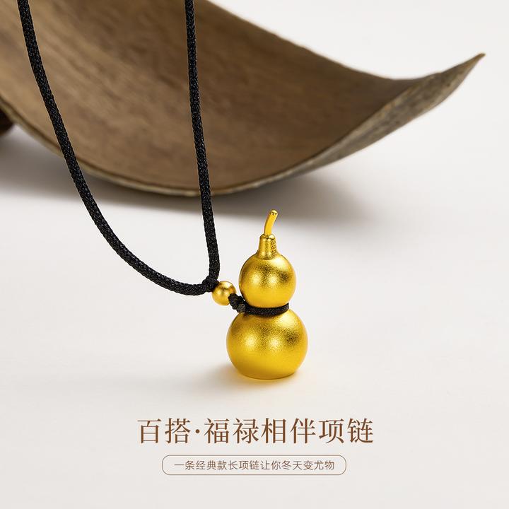 mck 合金布艺项链 新中式葫芦项链女高级感气质长吊坠男女毛衣链