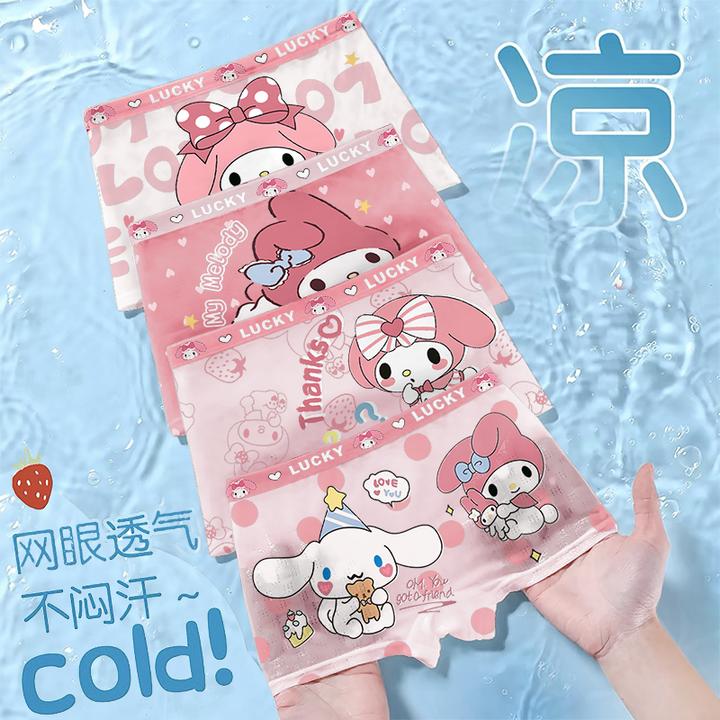 女童宝宝网眼薄款卡通美乐蒂小女孩四角裤透气网孔不夹屁屁短裤