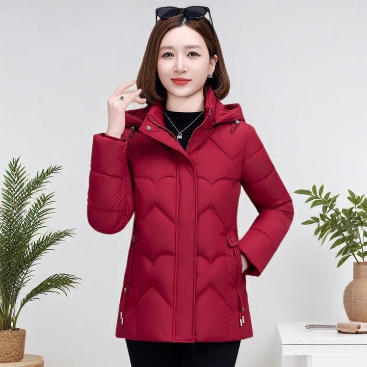 女士保暖棉衣修身加厚冬季外套妈妈装中老年小个子棉袄加大码棉服